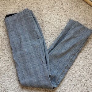 Women's Classic Gray Plaid Straight Leg Pants